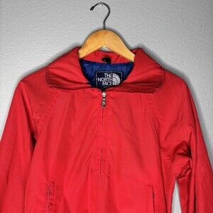 Vintage The North Face Jacket Women’s Small Red Rain Coat 1/2 Zip 1/4 Zip Talon